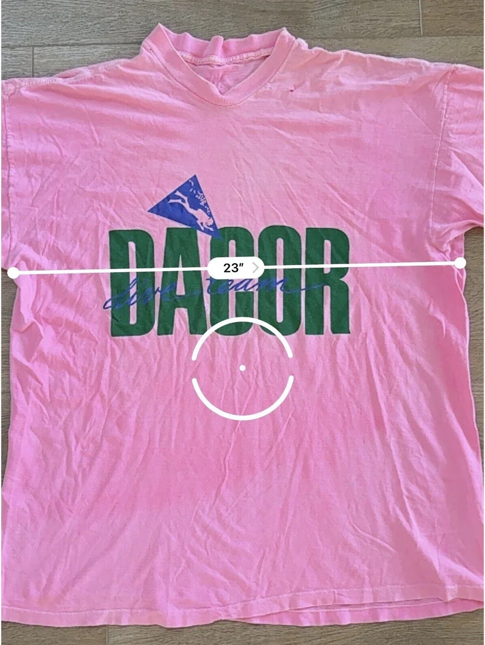 Vintage 90s DACOR Dive Team Single Stitch Pink T Shirt USA Scuba Distressed L XL